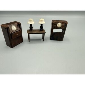 Vintage Renwal Plastic Ideal Doll House Furniture 5pc Living Room Radio Lamp